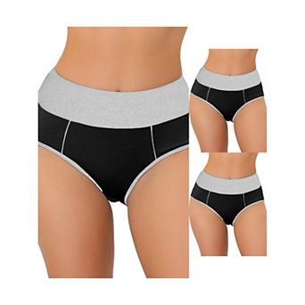 3 Packs Women's High Waist Tummy Control Panties, Available In Plus Sizes