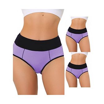 3 Packs Women's High Waist Tummy Control Panties, Available In Plus Sizes