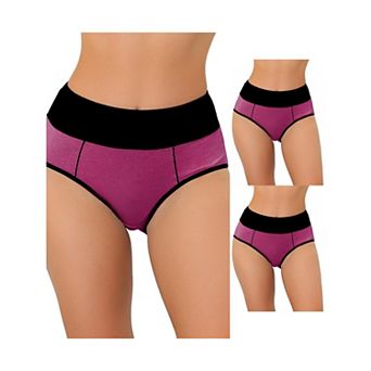 3 Packs Women's High Waist Tummy Control Panties, Available In Plus Sizes