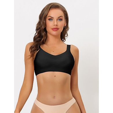3 Packs Women's No Show Smooth Comfort Adjustable Wide Straps Wireless Minimizers Bras