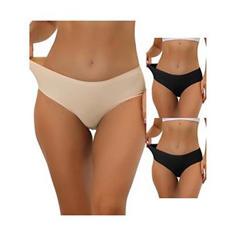 3 Packs Panties For Women Unlined Comfortable Underwear No Show Elastic Waist Brief