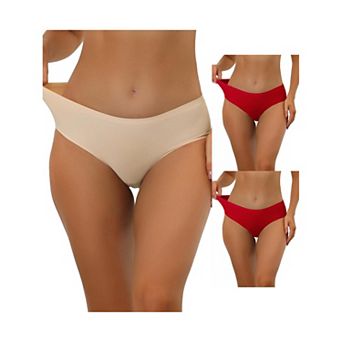 3 Packs Panties For Women Unlined Comfortable Underwear No Show Elastic Waist Brief