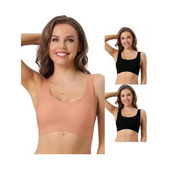 3 Packs Sports Bras For Women's, Wirefree Lightly Push Up Workout Yoga Sleep Comfort Bralette