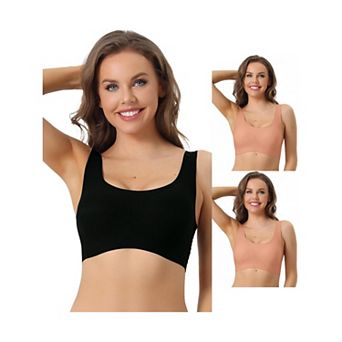 3 Packs Sports Bras For Women's, Wirefree Lightly Push Up Workout Yoga Sleep Comfort Bralette