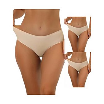 3 Packs Women's Panties Unlined Comfortable Underwear No Show Elastic Waist Brief