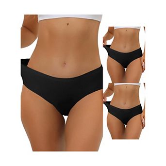 3 Packs Women's Panties Unlined Comfortable Underwear No Show Elastic Waist Brief