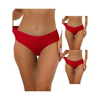 3 Packs Women's Panties Unlined Comfortable Underwear No Show Elastic Waist Brief