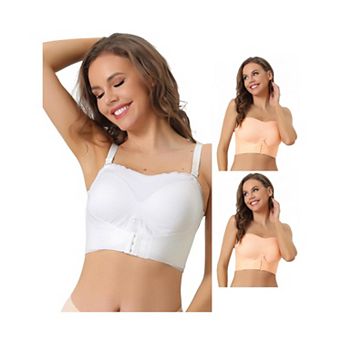 3 Packs Women's Wirefree Bras Strapless Breathable Push-up Support Bralette For Wedding Dress