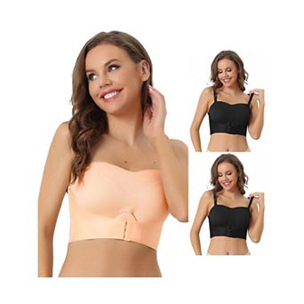 3 Packs Women's Wirefree Bras Strapless Breathable Push-up Support Bralette For Wedding Dress