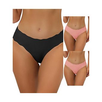 3 Packs Women's Traceable Briefs No Show Stretch Solid Underwear Invisible Brief