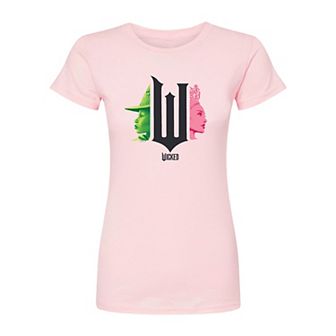 Juniors' Wicked Elphaba & Glinda Fitted Tee