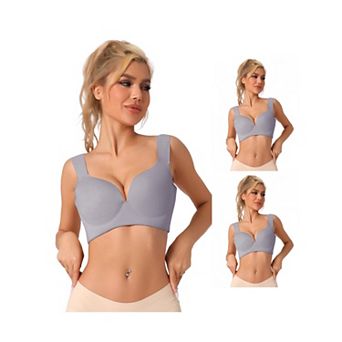 3 Packs Womens Wirefree Bra Full Coverage Push Up Vest Bralette