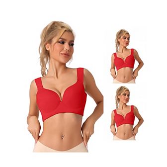 3 Packs Womens Wirefree Bra Full Coverage Push Up Vest Bralette