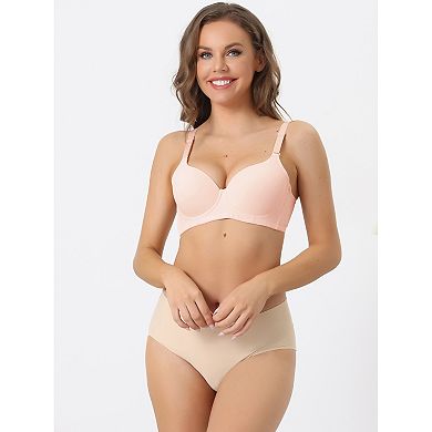 3 Packs Women's Underwire Lightly Bra Detachable Adjustable Straps Push Up 3/4 Cup Bralette