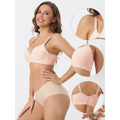 3 Packs Women's Underwire Lightly Bra Detachable Adjustable Straps Push Up 3/4 Cup Bralette