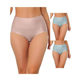 3 Packs Women's Tummy Control No Show Hipster Underwear High-waisted Breathable Brief