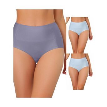 3 Packs Women's Tummy Control No Show Hipster Underwear High-waisted Breathable Brief