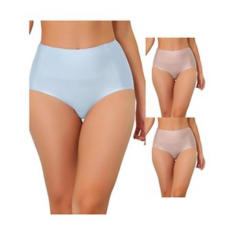 3 Packs Women's Tummy Control No Show Hipster Underwear High-waisted Breathable Brief