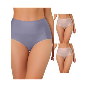 3 Packs Women's Tummy Control No Show Hipster Underwear High-waisted Breathable Brief