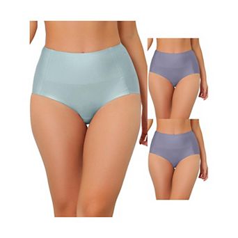 3 Packs Women's Tummy Control No Show Hipster Underwear High-waisted Breathable Brief