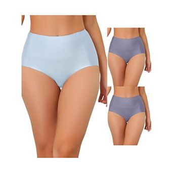3 Packs Women's Tummy Control No Show Hipster Underwear High-waisted Breathable Brief