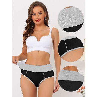3 Packs Women's High Waist Tummy Control Color-block Brief, Available In Plus Size