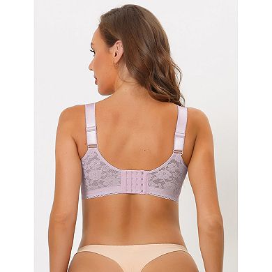 3 Packs Women's Lace Minimizer Bralette U Back Full-coverage Wireless Everyday Bras