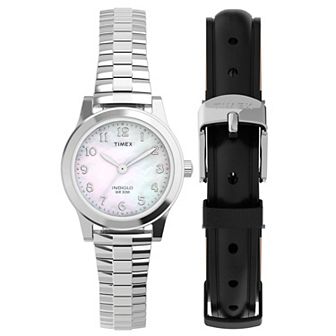 Timex® Women's Expansion Band Watch & Leather Strap Box Set - TWG063500JT