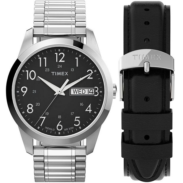 TIMEXディスプレイスタンドセット Timex® Men's Expansion Band Watch & Leather Strap Box Set