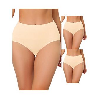 3 Packs Underwears For Women High Waist Shaping Tummy Control Panties Breathable Briefs