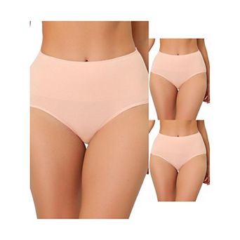 3 Packs Underwears For Women High Waist Shaping Tummy Control Panties Breathable Briefs