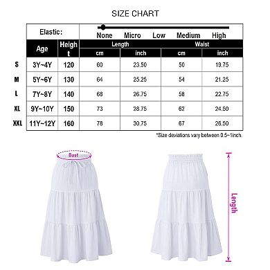 Maxi Ruffled Skorts for Girls Button Front High Waisted Long Skirt with Belt and Pocket