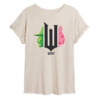 Juniors' Wicked Elphaba & Glinda Oversized Tee