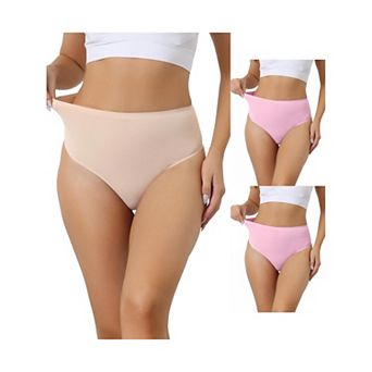3 Packs Womens Hign Waist G-string Thongs, Tummy Control Stretch Panties, T-back Undepants