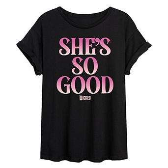 Juniors' Wicked She's So Good Oversized Tee