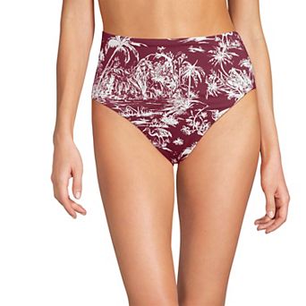 Women's Lands' End Smoothing High Waisted Bikini Bottoms