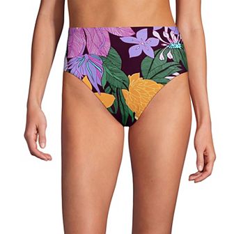Women's Lands' End Smoothing High Waisted Bikini Bottoms