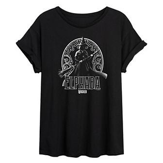 Juniors' Wicked Elphaba Portrait Oversized Tee