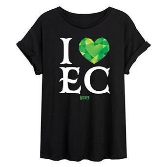 Juniors' Wicked I Heart Emerald City Oversized Tee