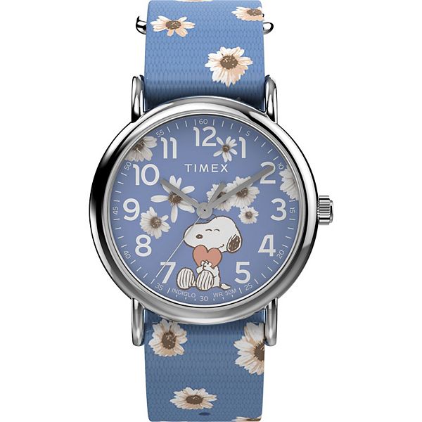 2JSB3☆SNOOPY Timex x Peanuts® Weekender Snoopy Dancing 38mm Leather Strap