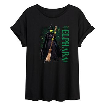 Juniors' Wicked Elphaba No One Mourns The Wicked Oversized Tee