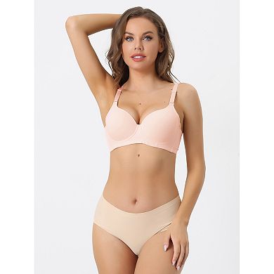 3 Packs Womens Underwire Lightly Bra Detachable Adjustable Straps Push Up 3/4 Cup Bralette