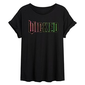 Juniors' Wicked Theatrical Logo Oversized Tee