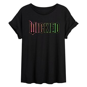 Juniors' Wicked Theatrical Logo Oversized Tee