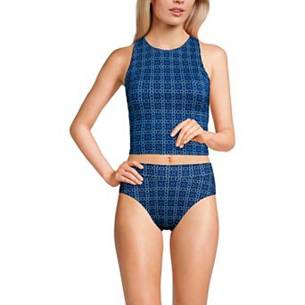 Women's Lands' End High Neck Racerback Tankini Top