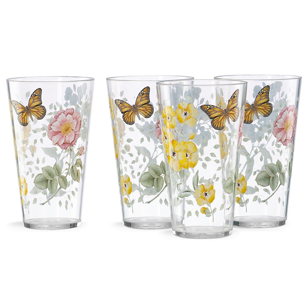 Lenox Butterfly Meadow Acrylic 4-Piece Highball Glass Set