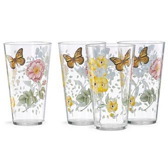 Lenox Butterfly Meadow Acrylic 4 pc Highball Glass Set