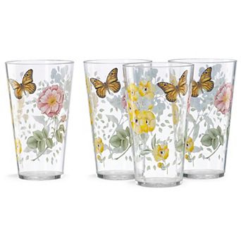 Lenox Butterfly Meadow Acrylic 4 pc Highball Glass Set