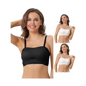3 Packs Women's Strapless Bras Wirefree Adjustable Straps Push-up Removable Pads Bralette