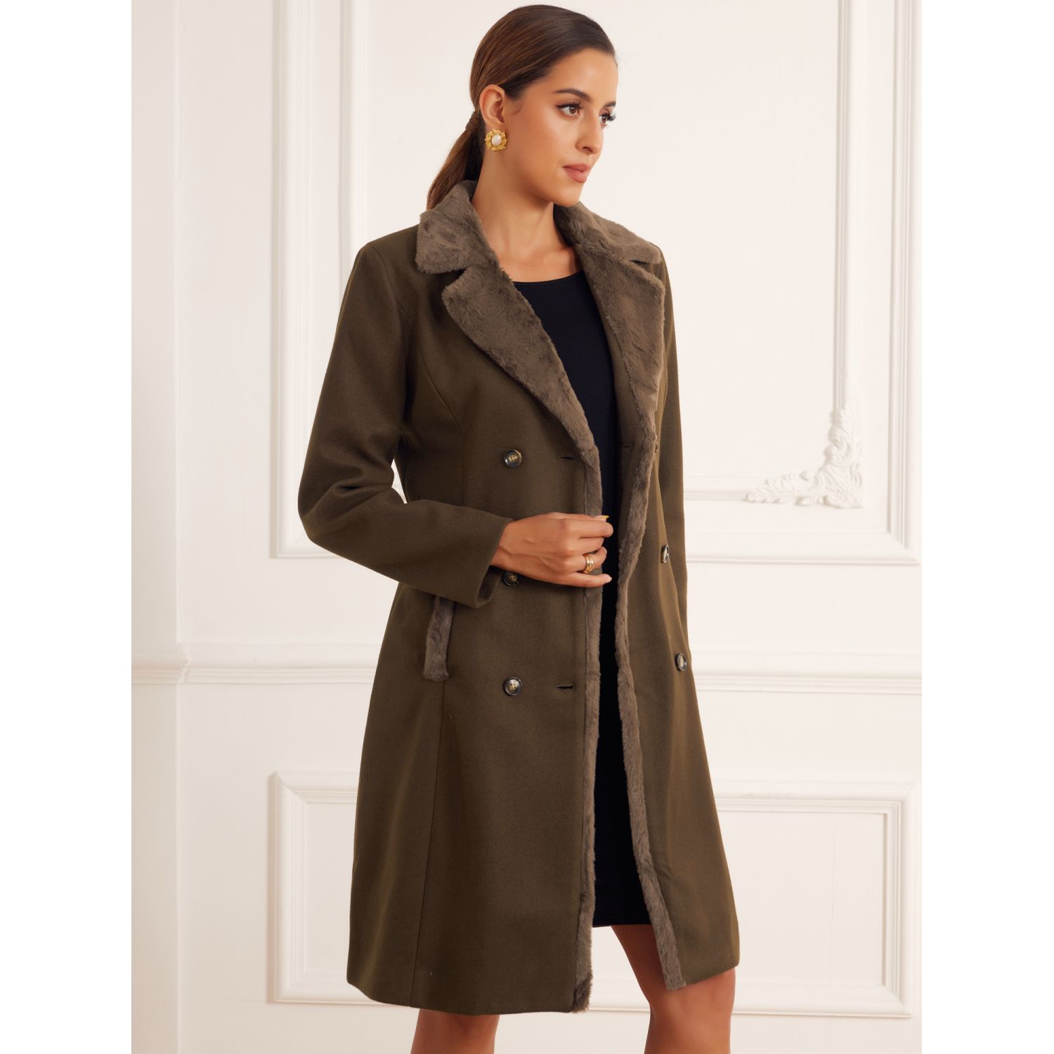 Women's Winter Jacket Dark Academia Women's Long Wool Blend Coat